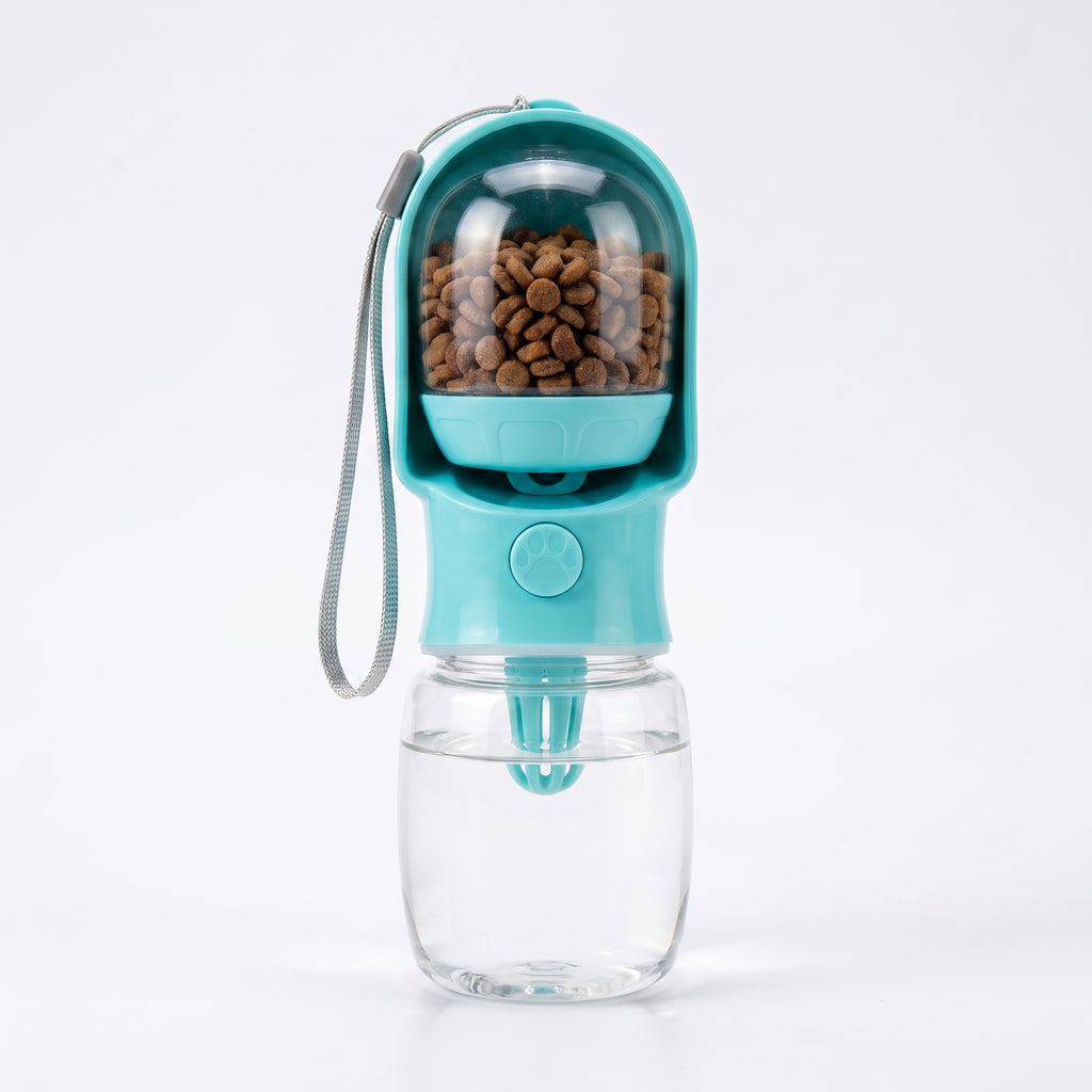 Portable 2-in-1 Water Bottle & Treat Dispenser for Dogs & Cats