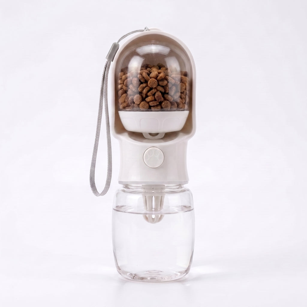 Portable 2-in-1 Water Bottle & Treat Dispenser for Dogs & Cats